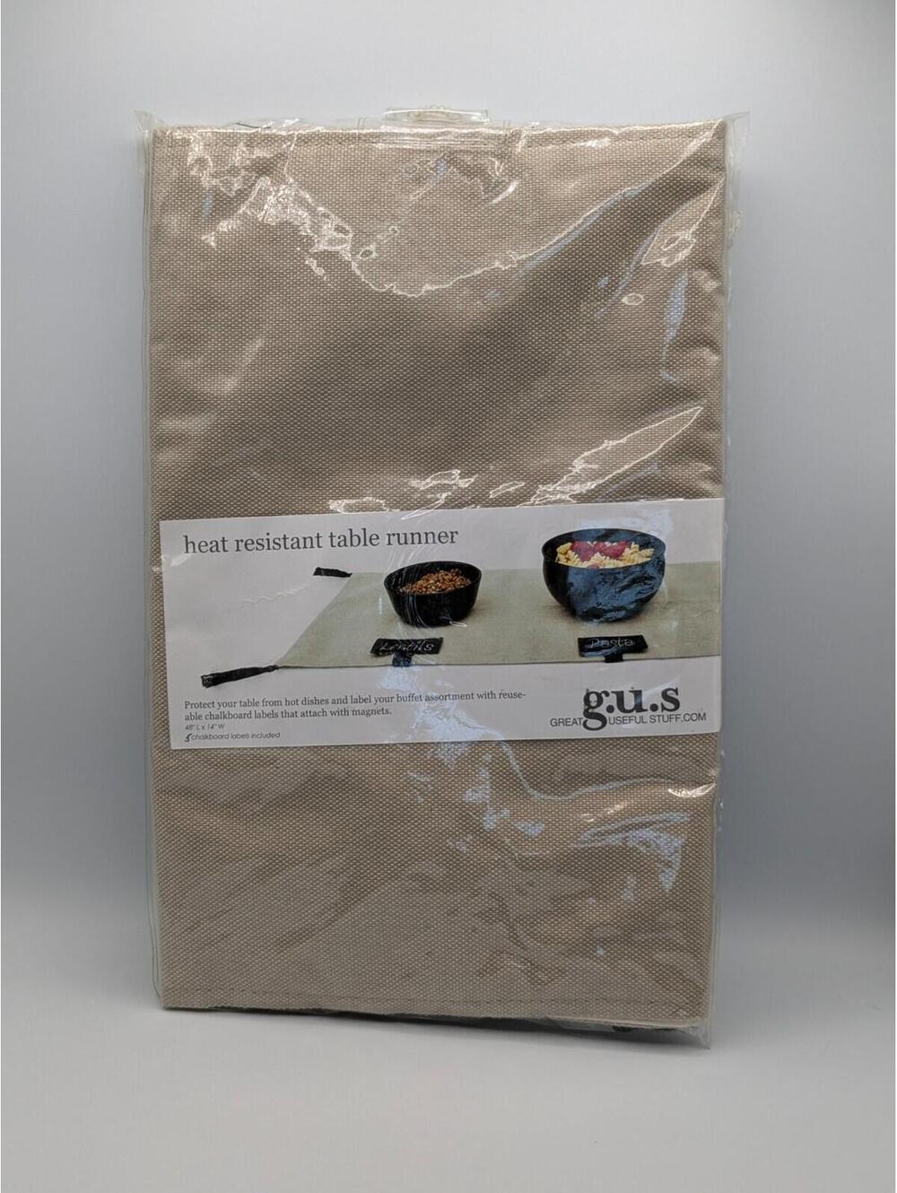 G.U.S. Chalkboard Heat Resistant Table Runner Beige 48" x 14"